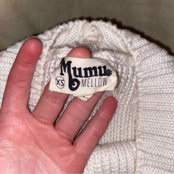 SHOW ME YOUR MUMU COLBY CROP SWEATER TANK TOP IN MARSHMALLOW KNIT MOCK NECK - Picture 2 of 7